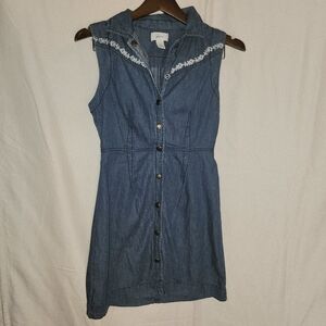 Japna Blue Denim Mini Button Down Dress